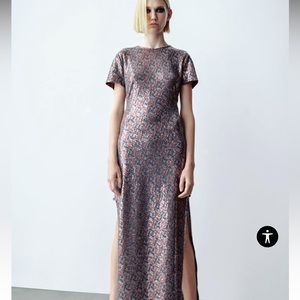 ZARA CUT OUT SEQUIN DRESS SIZE XS